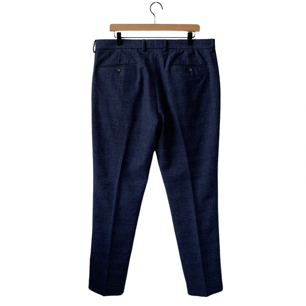 J. Crew Navy Plaid Wool Blend Ludlow Slim Fit Pants (Academia Grandpa Preppy)